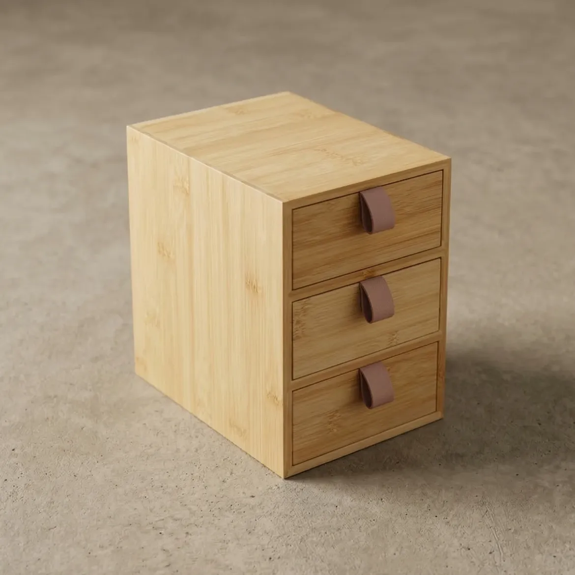 Organizer bambusowy z 3 szufladkami NILA, 21 cm