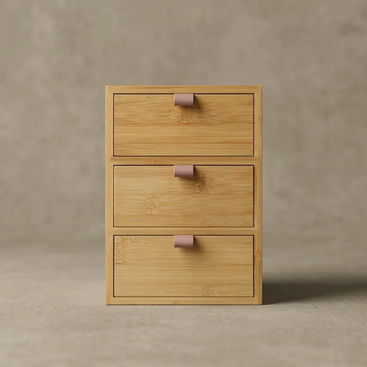 Organizer bambusowy z 3 szufladkami NILA, 21 cm