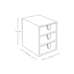 Organizer bambusowy z 3 szufladkami NILA, 21 cm