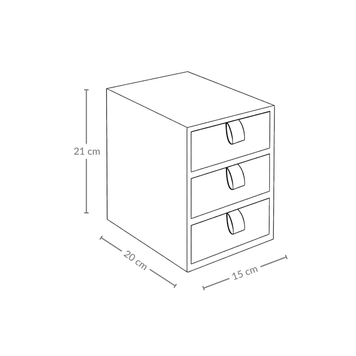 Organizer bambusowy z 3 szufladkami NILA, 21 cm