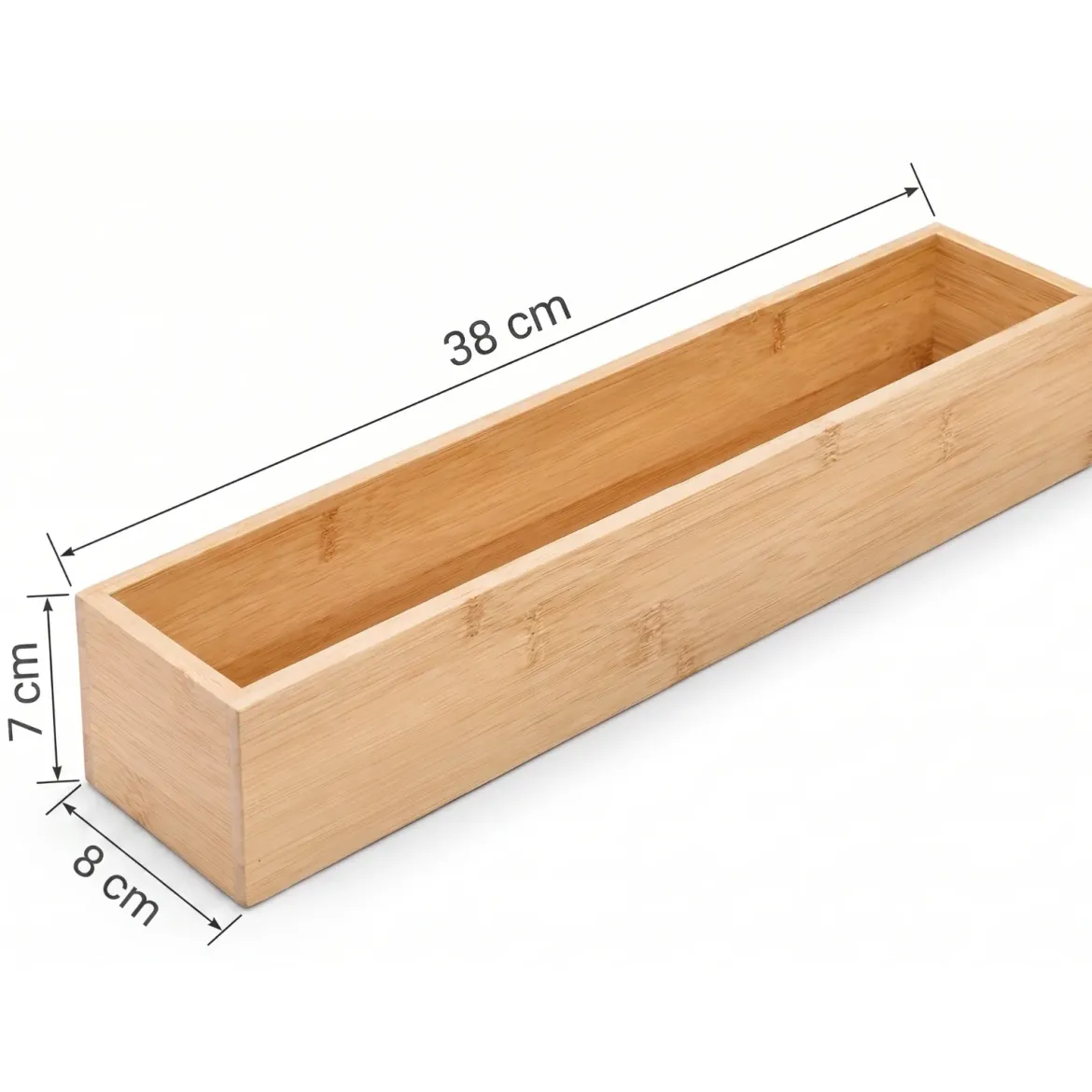 Organizer biurkowy bambusowy, 38 x 8 x 7 cm