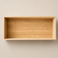 Organizer biurkowy bambusowy, 15 x 38 x 7 cm
