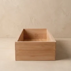 Organizer biurkowy bambusowy, 15 x 38 x 7 cm