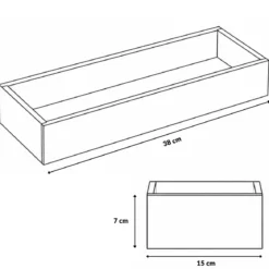 Organizer biurkowy bambusowy, 15 x 38 x 7 cm
