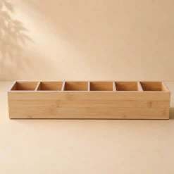Organizer biurkowy bambusowy, 38 x 8 x 7 cm