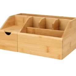 Organizer na kosmetyki bambusowy, naturalny, 24 x 15 x 11 cm