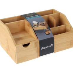 Organizer na kosmetyki bambusowy, naturalny, 24 x 15 x 11 cm