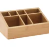 Organizer na kosmetyki bambusowy, naturalny, 17 x 10 x 8 cm