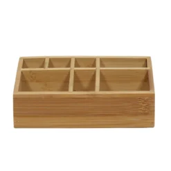 Organizer na kosmetyki bambusowy, naturalny, 17 x 10 x 8 cm