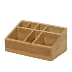 Organizer na kosmetyki bambusowy, naturalny, 17 x 10 x 8 cm
