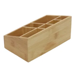 Organizer na kosmetyki bambusowy, naturalny, 17 x 10 x 8 cm