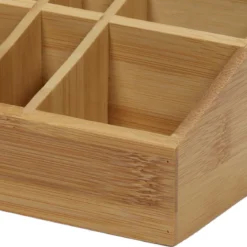 Organizer na kosmetyki bambusowy, naturalny, 17 x 10 x 8 cm