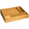 Organizer na sztućce bambusowy, 5 przegródek, 38 x 28 cm