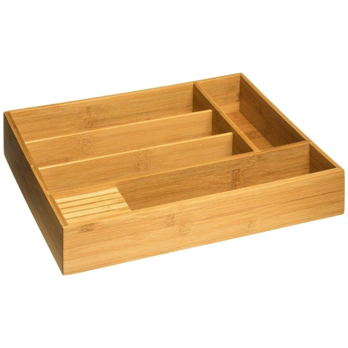 Organizer na sztućce bambusowy, 5 przegródek, 38 x 28 cm