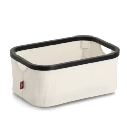 Organizer tekstylny kremowy ZELLER, bambus, 38 x 26 x 16 cm