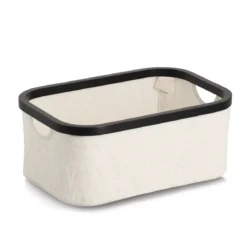 Organizer tekstylny kremowy ZELLER, bambus, 38 x 26 x 16 cm