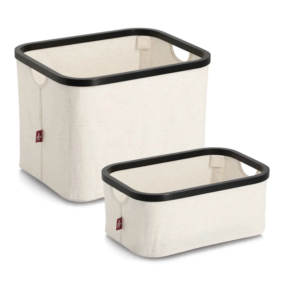 Organizer tekstylny kremowy ZELLER, bambus, 38 x 26 x 16 cm