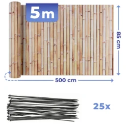 Osłona balkonowa z wzorem bambusa, 5 m x 85 cm