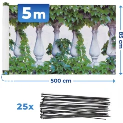 Osłona na balkon Ivy Fence, 5 m x 85 cm