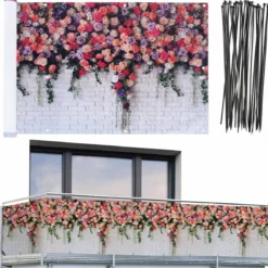 Osłona na balkon róże, 5 m x 85 cm