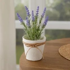 Osłonka na doniczkę pleciona z jutową kokardą, Ø 13 cm