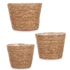 Osłonki na doniczki plecione RUSTIC, 3 sztuki