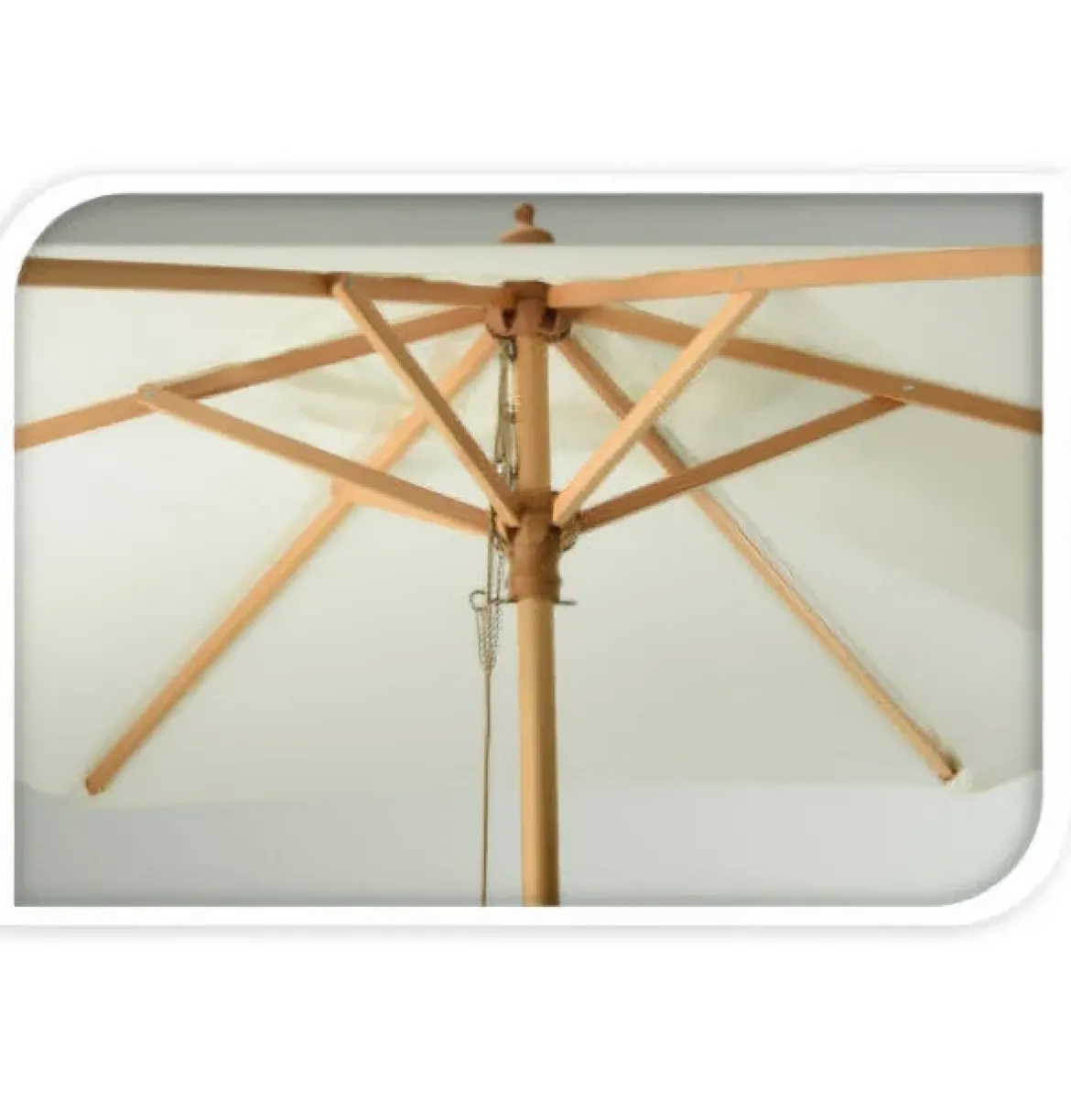 Parasol ogrodowy drewniany, Ø 250 cm