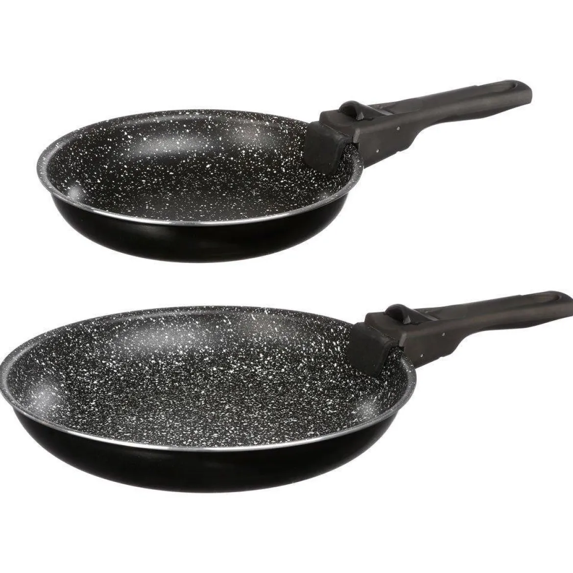 Patelnie z kamienną powłoką i zdejmowaną rączką, Ø 20 i 26 cm, 2 sztuki