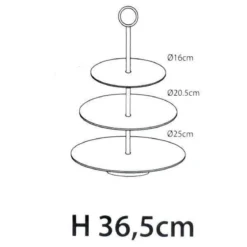 Patera metalowa z 3 poziomami, Ø 25