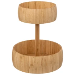Patera na owoce, bambusowa, 2 poziomy, Ø 29 cm