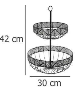 Patera na owoce FRISE, metalowa, 2 poziomy