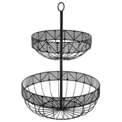 Patera na owoce FRISE, metalowa, 2 poziomy