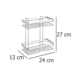 Półka łazienkowa PREMIUM pod prysznic, 2 poziomy - stal nierdzewna, WENKO