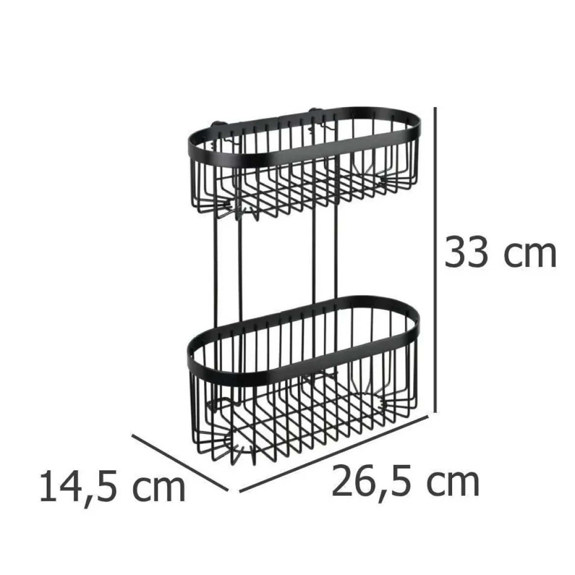 Półka łazienkowa wisząca Classic-Plus, 2 poziomy, WENKO