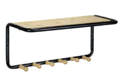Półka ścienna z bambusowymi haczykami, 58 x 26 x 26 cm, Loft, WENKO