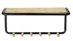 Półka ścienna z bambusowymi haczykami, 58 x 26 x 26 cm, Loft, WENKO