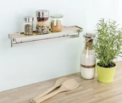 Półka kuchenna na przyprawy z relingiem Bamboo Premium, WENKO