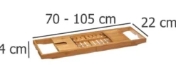Półka na wannę bambusowa, rozsuwana, 70-105 cm