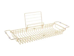 Półka na wannę CADDY, metalowa, 18 x 20 x 61 cm