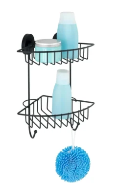 Półka pod prysznic BARI Vacuum-Loc, dwupoziomowa, metalowa, WENKO