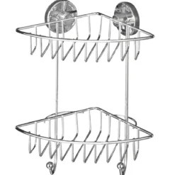 Półka pod prysznic BARI Vacuum-Loc, dwupoziomowa, metalowa, WENKO