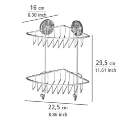 Półka pod prysznic BARI Vacuum-Loc, dwupoziomowa, metalowa, WENKO
