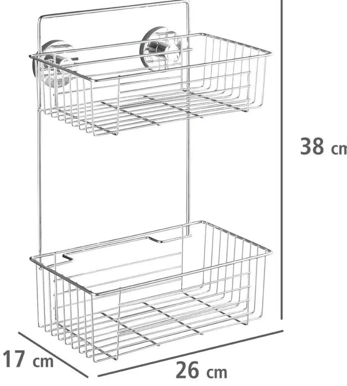 Półka pod prysznic BARI Vacuum-Loc, dwupoziomowa, WENKO