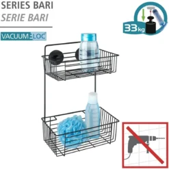 Półka pod prysznic BARI Vacuum-Loc, dwupoziomowa, WENKO