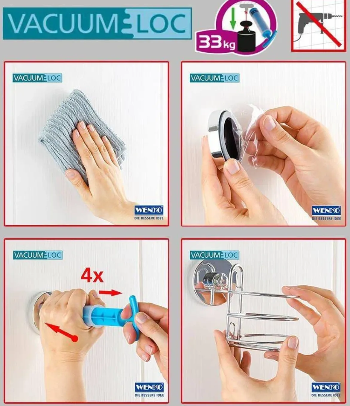 Półka pod prysznic Vacuum-Loc, metalowa, WENKO