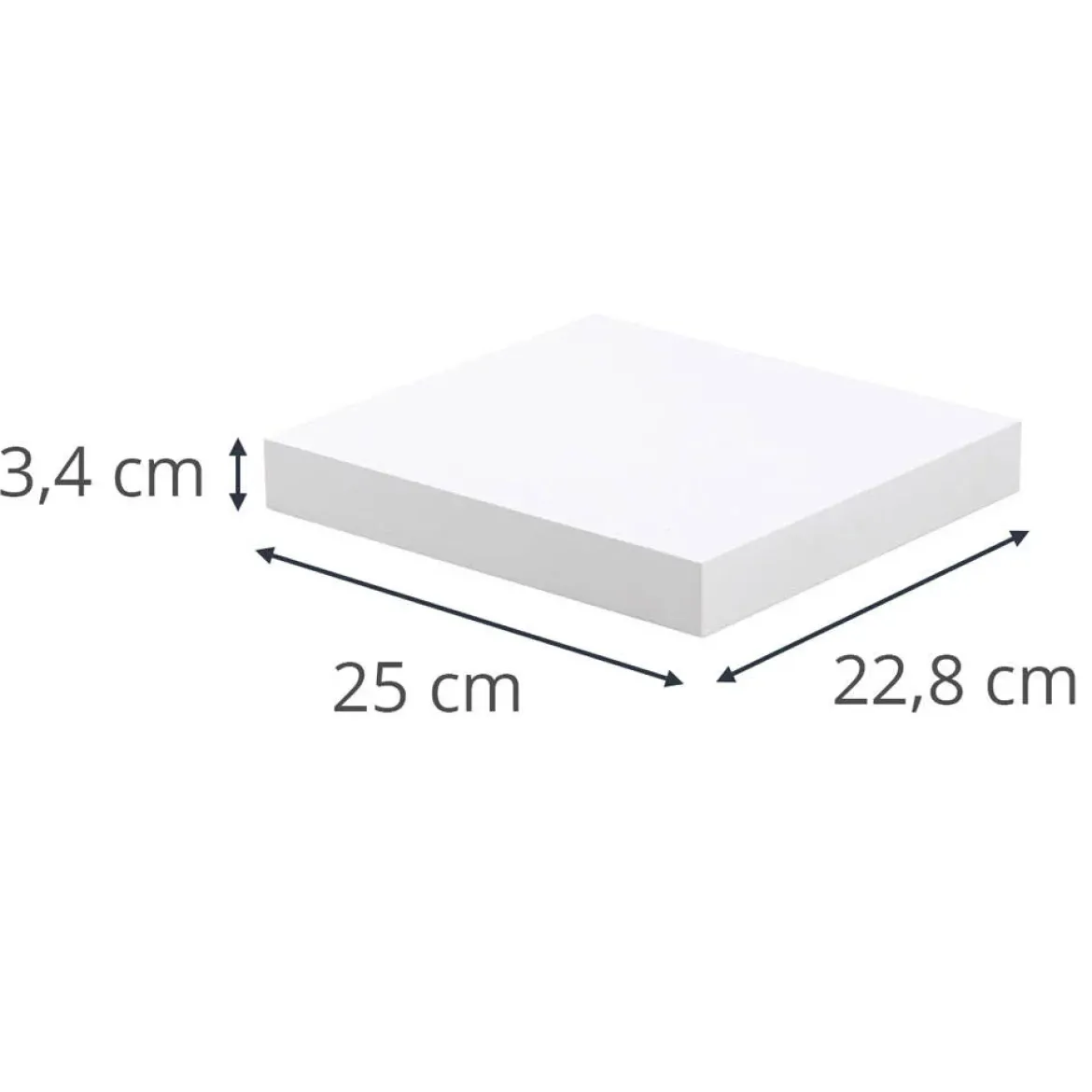 Półka wisząca na ścianę z MDF, dł. 25 cm