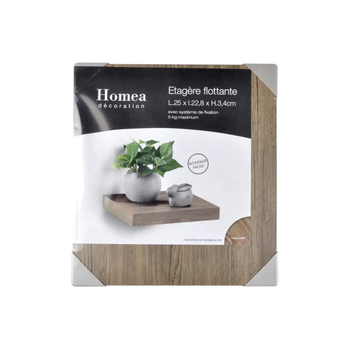Półka wisząca na ścianę z MDF, dł. 25 cm
