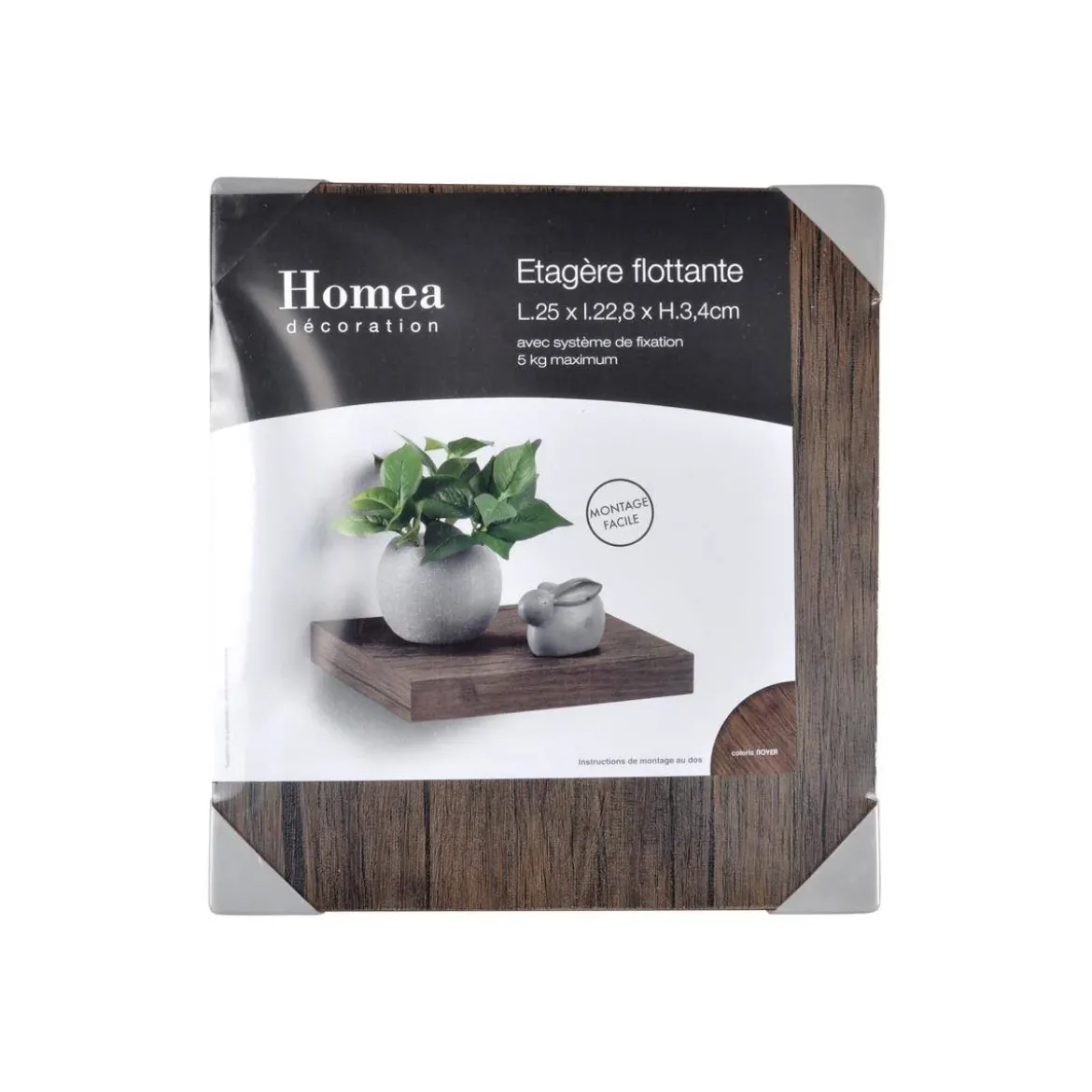 Półka wisząca na ścianę z MDF, dł. 25 cm