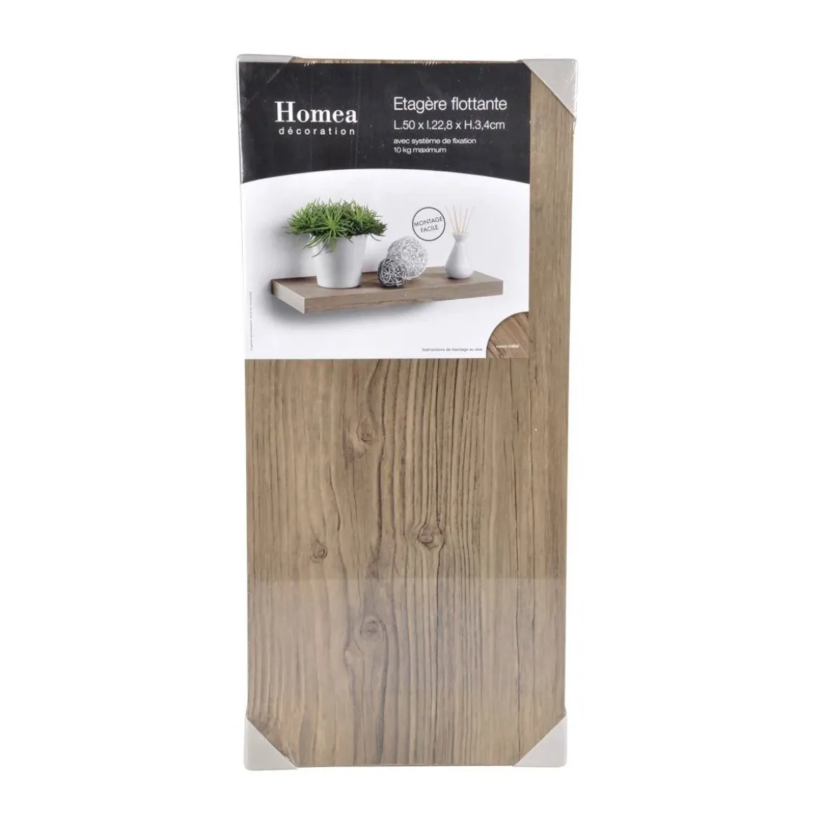 Półka wisząca na ścianę z MDF, dł. 50 cm