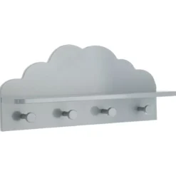 Półka z 4 wieszakami CLOUD, 48 x 22 x 12 cm
